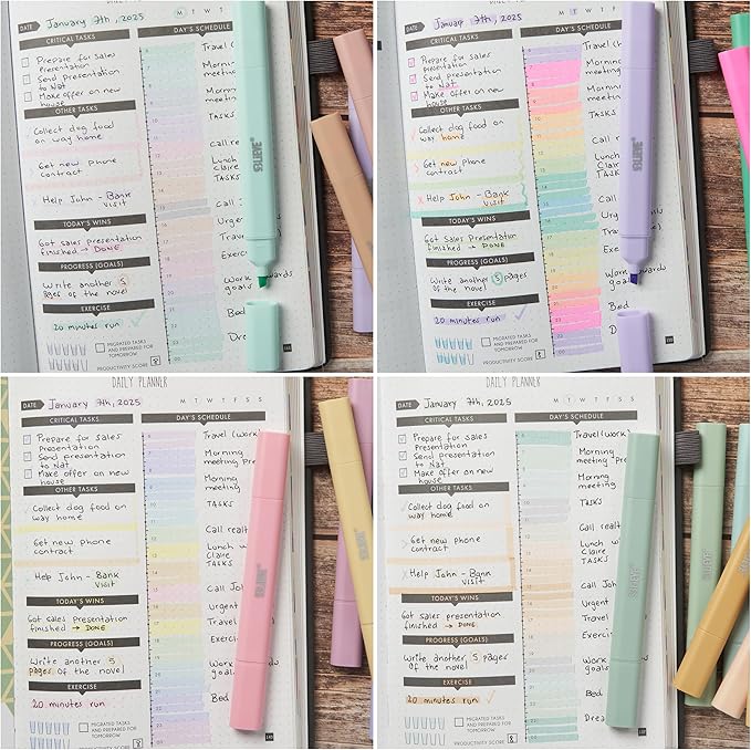 BLIEVE- Aesthetic Bible Highlighters No Bleed Through Assorted Colors, Cute Highlighter Dual Tip For Journaling Supplies And School Accessories, Bible Highlighters And Pens No Bleed (40 PACK)