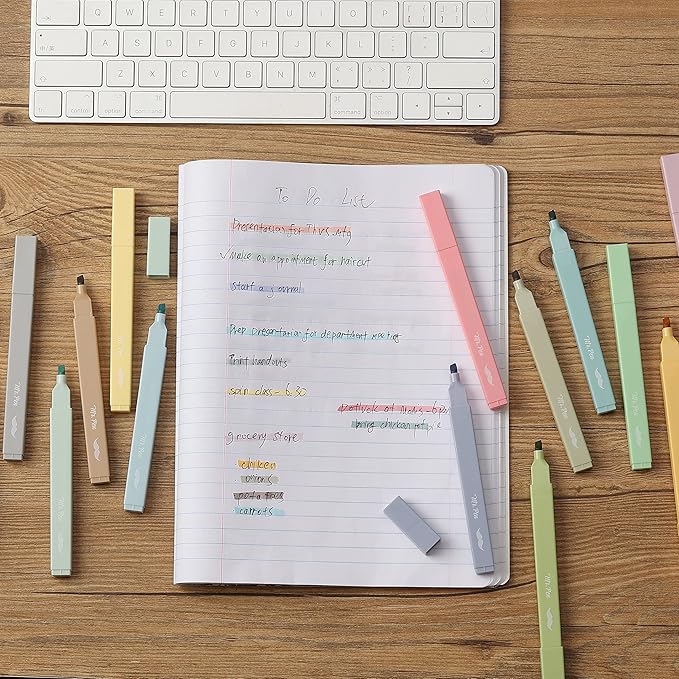 Mr. Pen- Aesthetic Highlighters, 20 pcs, Chisel Tip, Pastel Colors, No Bleed Bible Highlighter Pastel, Assorted Colors