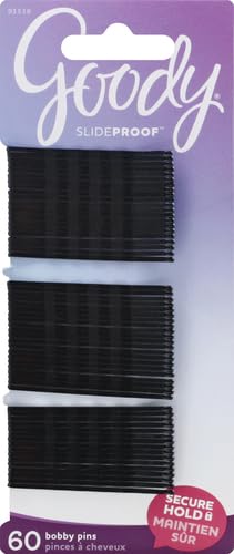 Goody Styling Essentials Bobby Pins, Black, 2 Inches, 60 Count (Pack of 6)