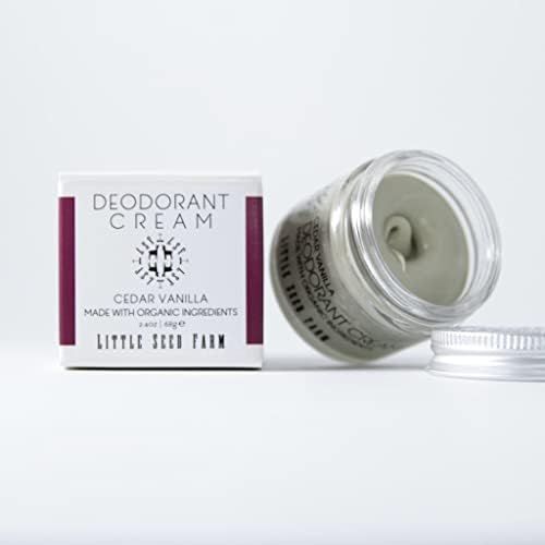 Little Seed Farm All Natural Deodorant Cream - Cedar Vanilla - Aluminum Free Deodorant for Women or Men, Net Wt. 2.4oz | 68g