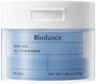 Biodance Cera-NOL Gel Toner Pads, Deep Hydrating & Soothing Toner Pads for Sensitive Skin, Redness Reducing, Mositurizing, Korean Skin Care, Valentines Day Gifts for Herㅣ4.93 fl.oz.(140g)*60Pads