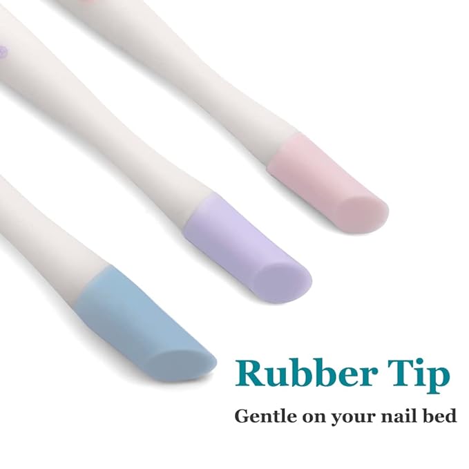 IVON Cuticle Trimmer with Pusher, 3pcs Rubber Tip Cuticle Tool for Nail Art