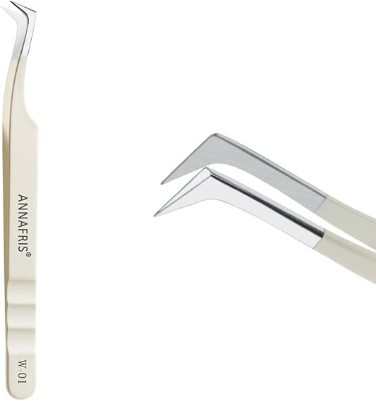 Lash Tweezers for Eyelash Extensions,Stainless Steel Lash Extension Tweezers for Easy Application and Removal-W01