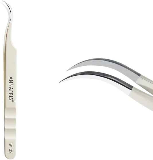Lash Tweezers for Eyelash Extensions,Stainless Steel Lash Extension Tweezers for Easy Application and Removal-W02