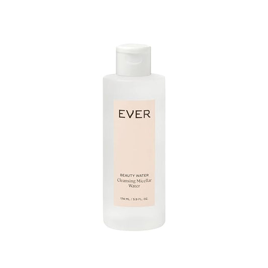 EVER Beauty Water Micellar Cleaning Water & Eye Makeup Remover – Rose Water, Lactic Acid & Pro/Prebiotics Cleanser for Sensitive Skin, Removes Waterproof Makeup, Tones & Hydrates - 5.9 fl oz