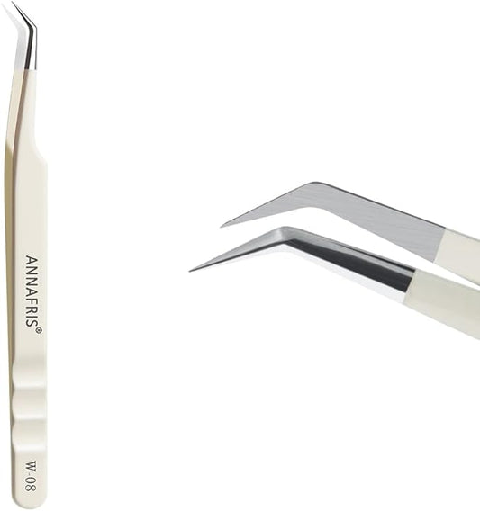 Lash Tweezers for Eyelash Extensions,Stainless Steel Lash Extension Tweezers for Easy Application and Removal-W08