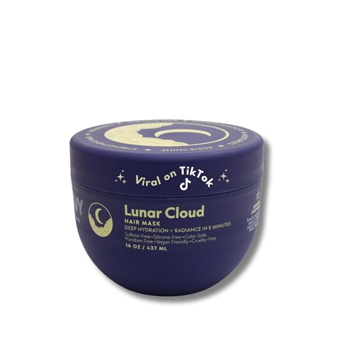 NAVY HAIR CARE Lunar Cloud Hair Mask | Deep Hydration, Frizz Control & Repair for All Hair Types | Lightweight Treatment with Argan Oil, Coconut Oil & Keratin | Vegan & Cruelty Free | 16 oz