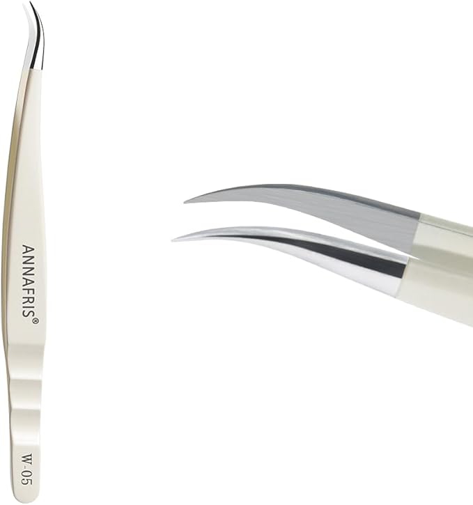 Lash Tweezers for Eyelash Extensions,Stainless Steel Lash Extension Tweezers for Easy Application and Removal-W05