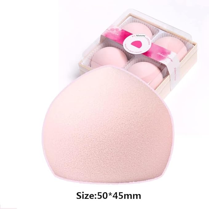 Marshmallow Makeup Sponge 4pcs/set, Latex-free and Vegan Super Soft Dry Wet Used Beauty Sponge Blender for Foundation, Powder and BB Cream (Black+Rose Red)