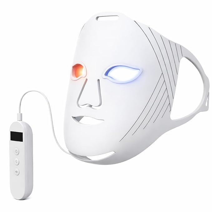 G17 LED Light Therapy Mask FSA Eligible Acne Treatment, Red Light Therapy for Face with Red, Blue, and Near Infrared Lights – Adjustable Brightness & Timer – Flexible LED Mask for Face
