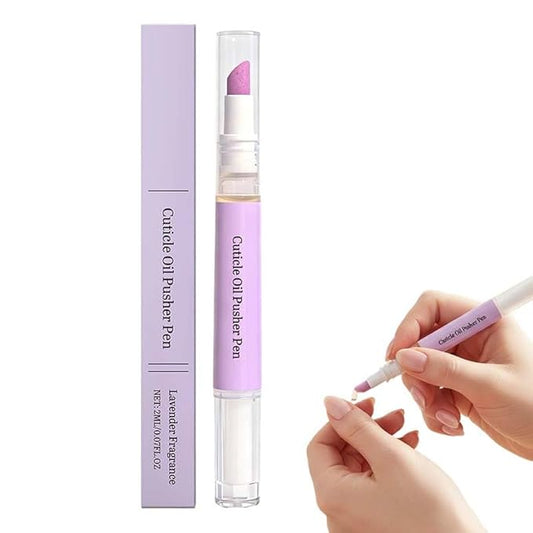 2-in-1 Cuticle Oil Pusher Pen, 2026 New Ceramic Cuticle Pusher & Oil Pen, Nail Care Tool for Dry Damaged Nails Hangnails Moisturiz Polish Brighten (1 pcs)
