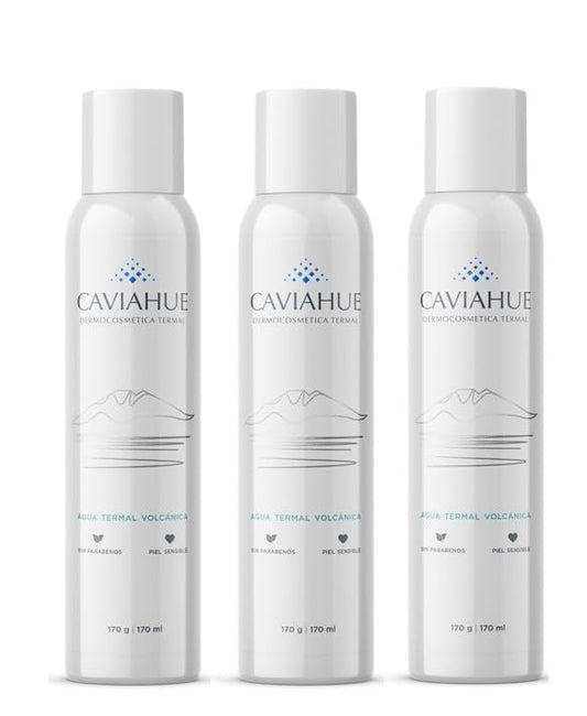 Caviahue Thermal Volcanic Water Spray, Calming and Refreshing Facial Mist Spray for Sesitive Skin, Pack 3 units 5.74 Fl Oz