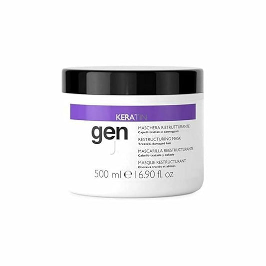 Genus Keratin Restructuring Hair Mask Enriched with Silk Proteins, Caviar and Collagen, Styling, Nourishes and Moisturizes, Suitable for All Hair Types - 500ml