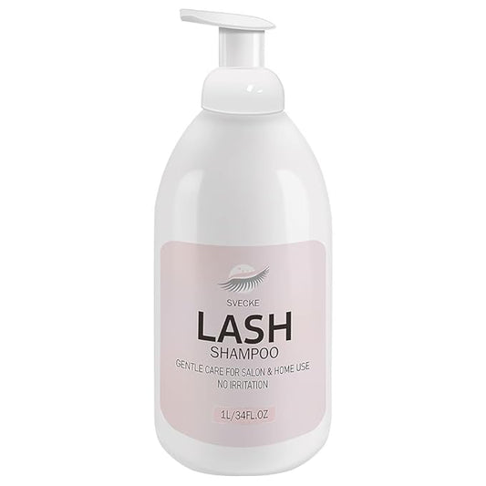 Lash Shampoo 34fl.oz/1L, Eyelash Shampoo for Lash Extension, Eyelash Extension Cleanser, Lash Eyelid Foam Cleaning Kit for Salon Use and Home Use