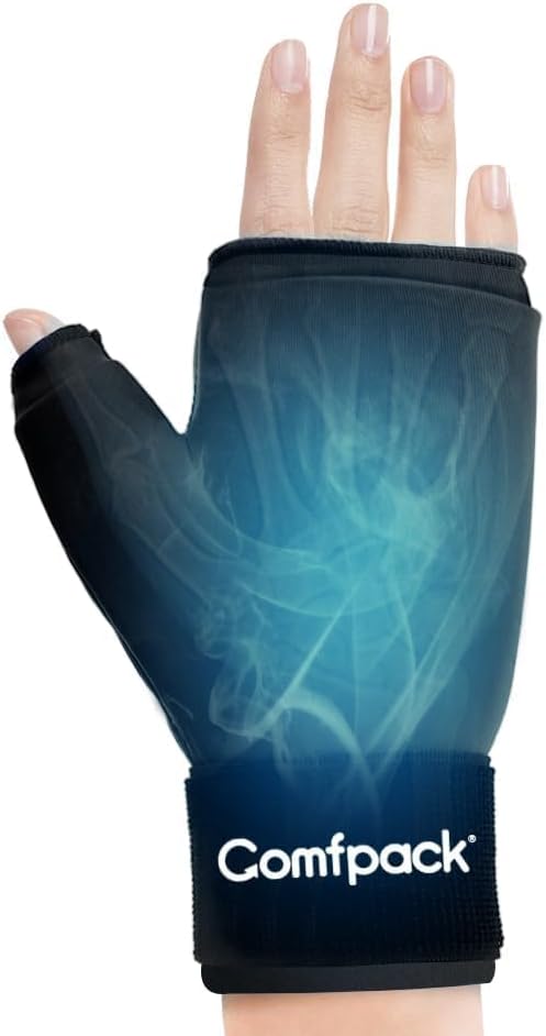 Hand Ice Pack Glove, Soft Gel Thumb Ice Pack Wrap Reusable Hot Cold Therapy Wrist Cold Pack for Arthritis, Tenosynovitis, Swelling, Surgery, Tendonitis, Carpal Tunnel