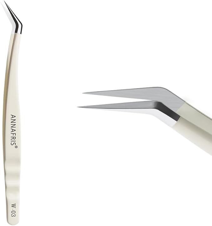Lash Tweezers for Eyelash Extensions,Stainless Steel Lash Extension Tweezers for Easy Application and Removal-W03