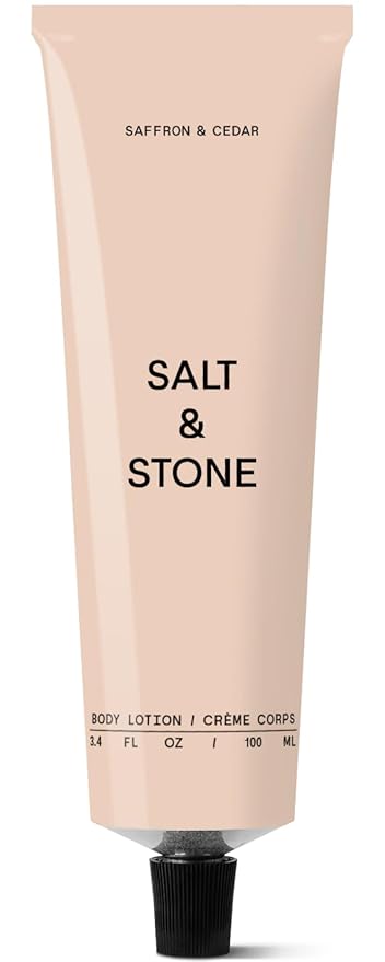 Salt & Stone Body Lotion for Women & Men | Hydrates, Nourishes & Softens Skin | Restores Dry Skin | Fast-Absorbing | Cruelty-Free & Vegan (100 ml) (Saffron & Cedar)