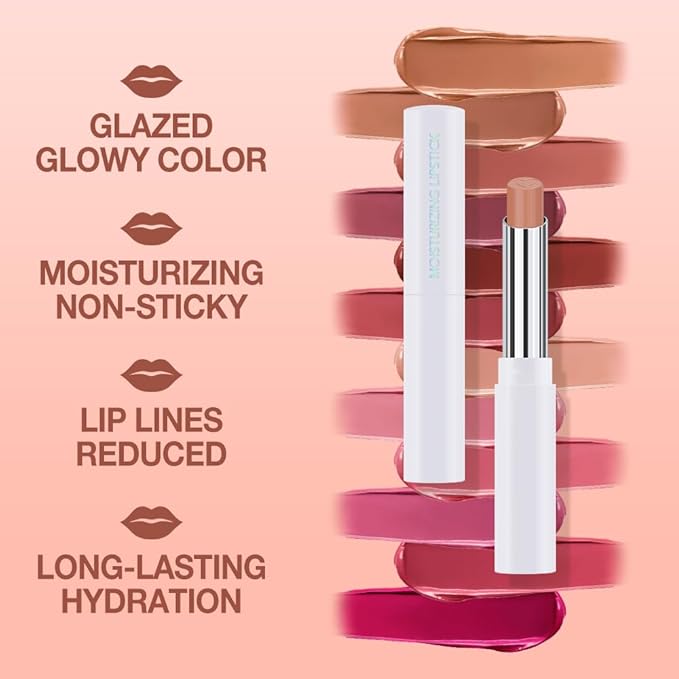 QIDSTERS Tinted Lip Balm Moisturizing Lipstick, Nude Pink Hydrating Lipstick for Women, 24 Hour Long Lasting Moisturization Lip Gloss Stain Makeup, Lightweight Non Greasy Moisturizer Lips, 07