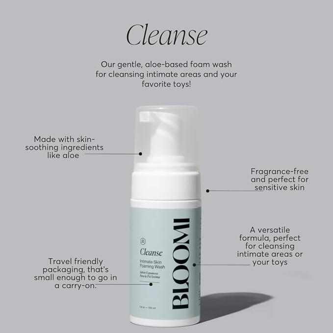 Bloomi Cleanse Intimate Skin Foaming Wash for Women - Hydrating Aloe Vera Cleansing for Intimate Areas Gentle Soothing Feminine Hygiene Shower Moisturizing Natural Foaming Soap Wash 3.4oz (2)