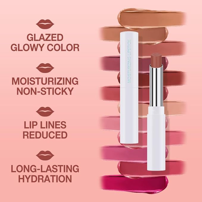 QIDSTERS Tinted Lip Balm Moisturizing Lipstick, Black Brown Hydrating Lipstick for Women, 24 Hour Long Lasting Moisturization Lip Gloss Stain Makeup, Lightweight Non Greasy Moisturizer Lips, 03