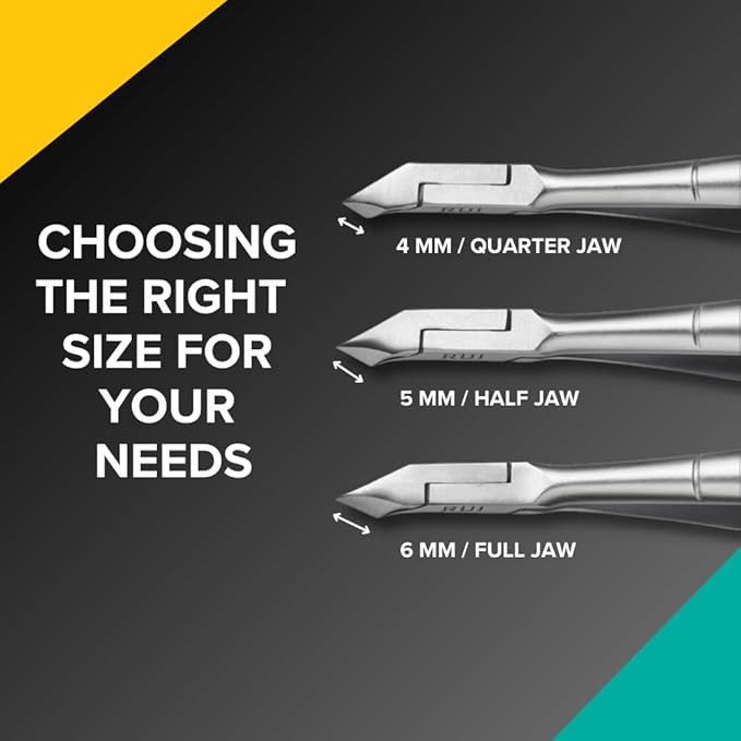 Rui Smiths Professional Cuticle Nippers | Precision Surgical-Grade Stainless Steel Cuticle Trimmer, French Handle, Double Spring, 5mm Jaw (Half Jaw)
