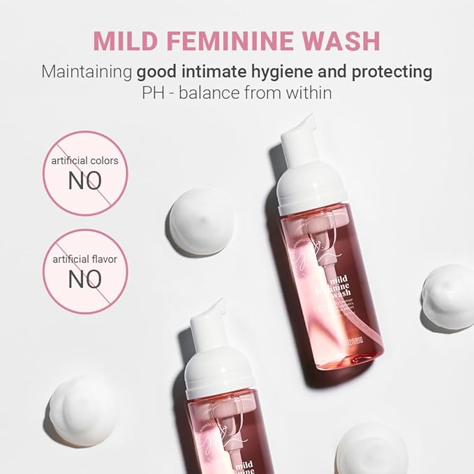 tenzero Mild Feminine Foaming 5.07 fl oz/150ml, Sensitive Bubble Foam Cleansing, Natural Feminine Hygiene, Odor Control, Gently & pH-balance Washing For All Skin Types, Intimate Wash Daily Care