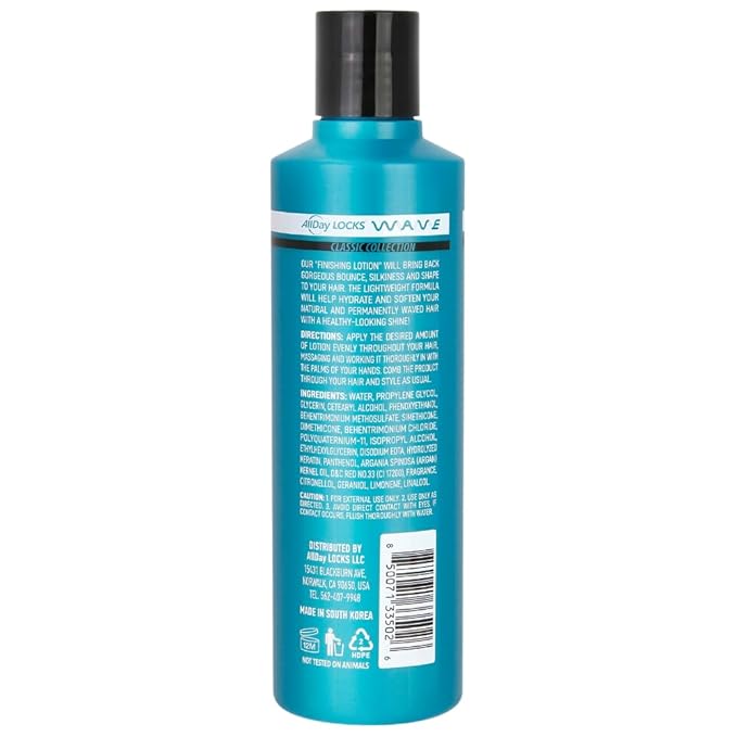 AllDay Locks Classic Wave Hair Lotion - Lightweight Curl Cream for Frizz Control & Hydration, Curly & Wavy Hair Styling Products for Women & Men, Lotion for Defining and Moisturizing - 7.7 oz Bottle