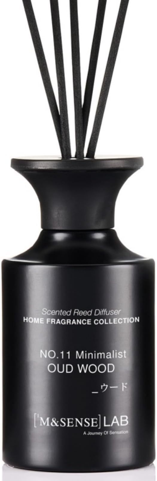 M&SENSE Reed Diffuser Set, 10.14 fl oz Large Reed Diffuser, Oud Wood Scented with Natural Essential Oils, Long Lasting with 7 Sticks, Non-Toxic Home Fragrance Reed Diffuser for Bedroom, Bathroom