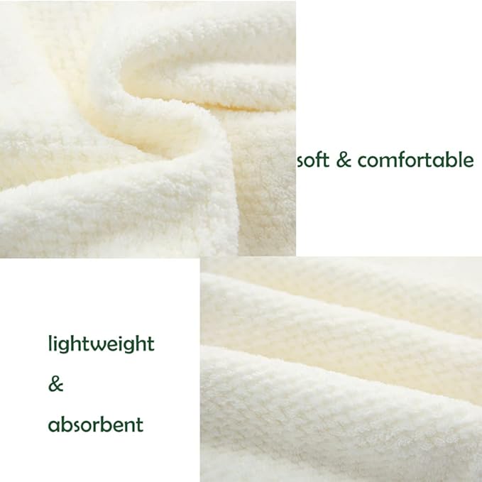 2 Pack Hair Towel Wrap,Absobent Hair Drying Towel with Buttons, Microfiber Hair Towel Wrap to Dry Hair Quickly (Beige&Gray)