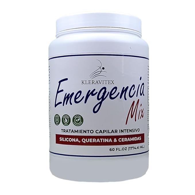 Emergencia Mix Intensive Mask with Silicone, Keratin, and Ceramides for Deep and Restorative Repair, Revitalize and Strengthen Damaged Hair, Providing Shine and Softness (60 OZ)