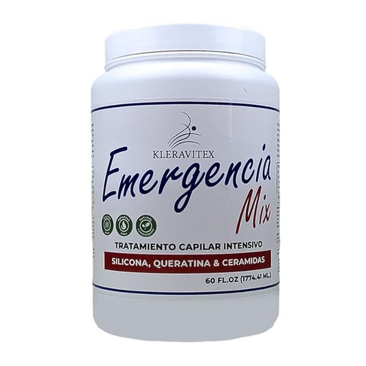 Emergencia Mix Intensive Mask with Silicone, Keratin, and Ceramides for Deep and Restorative Repair, Revitalize and Strengthen Damaged Hair, Providing Shine and Softness (60 OZ)