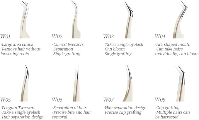 Lash Tweezers for Eyelash Extensions,Stainless Steel Lash Extension Tweezers for Easy Application and Removal-W06