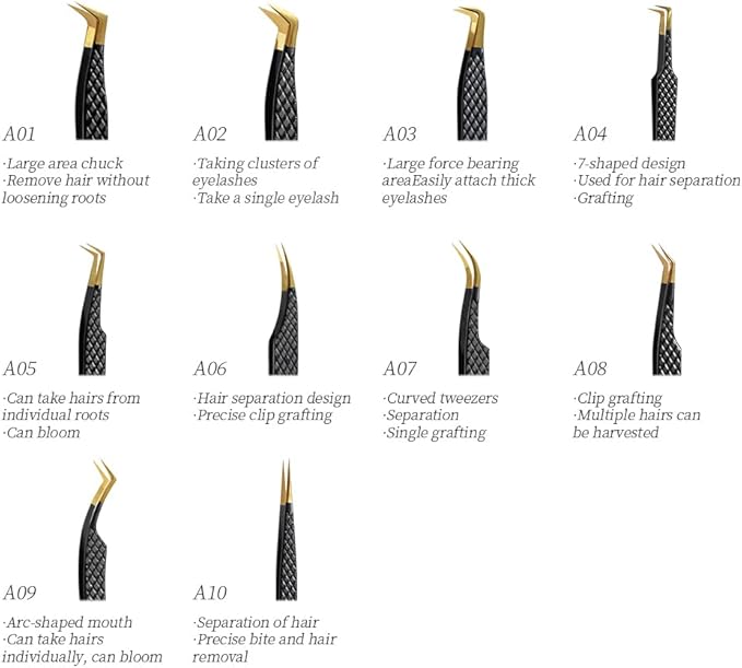 Lash Tweezers for Eyelash Extensions,Precision Fiber Tip for Volume Eyelash Extensions,Lash Extension Tweezers for Easy Application and Removal-A04