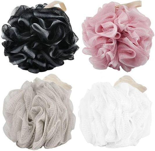 Chuya 4 Pack Bath Loofahs Sponge 70g,Shower Sponges Loofah Body Scrubber Balls for Body Cleaning Soft mesh