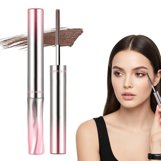 Iron Wand Mascara, 2026 Upgrade Waterproof Long Lasting Metal Mascara, Metal Wand Natural FinishMascara, Eyelash Primer Tubular Mascar Suitable for Both Upper and Lower Lashes (Brown)