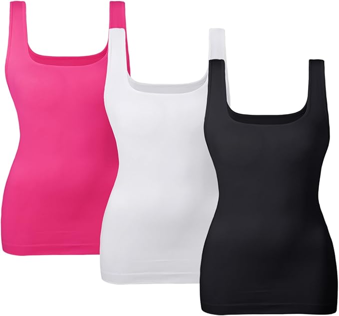 EUYZOU Women's Tummy Control Shapewear Tank Tops Seamless Square Neck Compression Tops Slimming Body Shaper Camisole