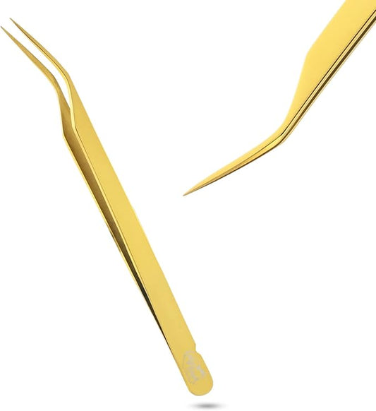 My Lash Tools New Isolation Lash Tweezers For Eyelash Extensions Best for Individual Isolation & Classic Lashes Japanese Stainless Steel Lightweight Precision Lashing Twisers (Gold)
