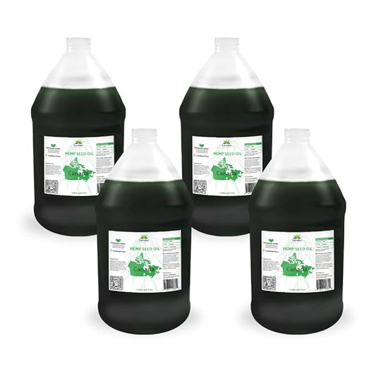 Nature Packaged Hemp Seed Oil for Skin, Hair and Body Direct from Hemp Oil Canada - Cold Pressed Hemp Seed Oils - 1 Gallon (Pack of 4)