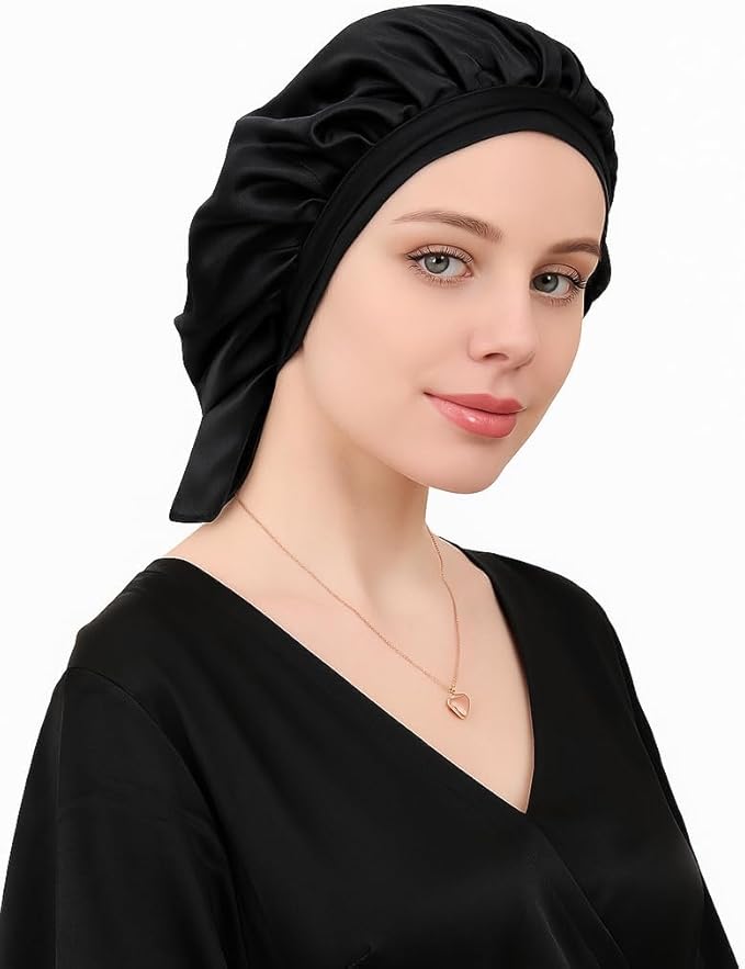 DAISYSILK 100 Pure Mulberry Silk Hair Bonnet for Sleeping Silk Hair Wrap for Women