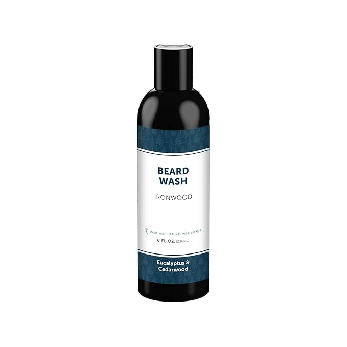 Detroit Grooming Co. Beard Wash – Deep Cleansing & Hydrating Beard Shampoo with Aloe Vera & Essential Oils - 8oz (Ironwood)