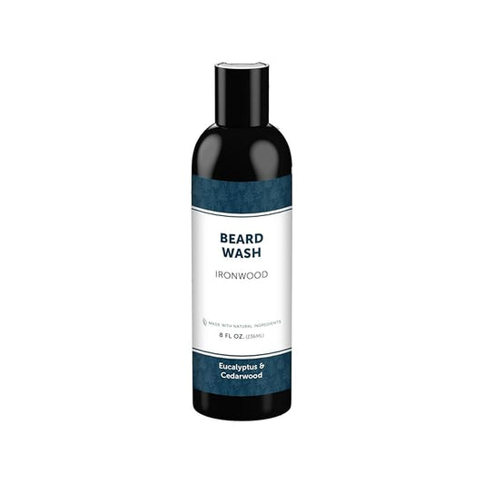 Detroit Grooming Co. Beard Wash – Deep Cleansing & Hydrating Beard Shampoo with Aloe Vera & Essential Oils - 8oz (Ironwood)