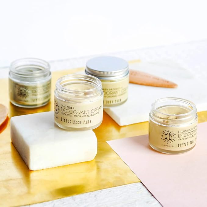 Little Seed Farm All Natural Deodorant Cream - Blue Tansy Rose - Aluminum Free Deodorant for Women or Men, Net Wt. 2.4oz | 68g