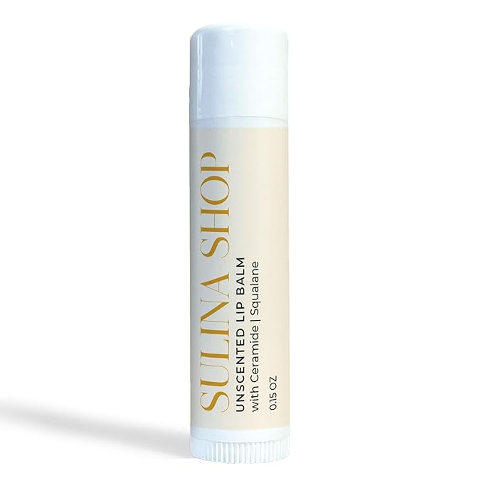 Unscented Lip Balm Hydrating for Dry Lips - Lip Moisturizer with Beeswax and Castor Oil, Chapped Lip Repair, Restores Smoothness, Barrier Protection, Fragrance-Free and Gentle - 0.15 Fl oz