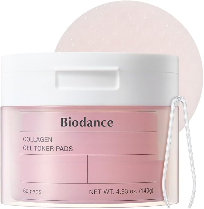 Biodance Collagen Gel Toner Pads, Pore Minimizer for Face, Improving Elasticity, Plumping Toner Pads for Sensitive Skin, Korean Skin Care, Valentines Day Gifts for Herㅣ4.93 fl.oz.(140g)*60Pads