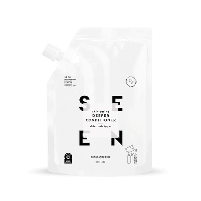 SEEN Deeper Conditioner Eco-Refill, Fragrance Free - Non-Comedogenic & Hair Conditioner- Dermatologist-Developed - Safe for Sensitive & Acne Prone Skin