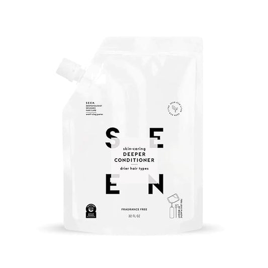 SEEN Deeper Conditioner Eco-Refill, Fragrance Free - Non-Comedogenic & Hair Conditioner- Dermatologist-Developed - Safe for Sensitive & Acne Prone Skin