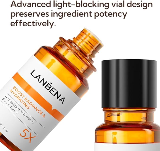 LANBENA Brightening Toner, Facial Toner with Vitamin C for Even Tone, Hydrating Toner for face, Alcohol Free, Boost Radiance, Calming Skin, Refreshing, Fragrance Free - Skincare for Face