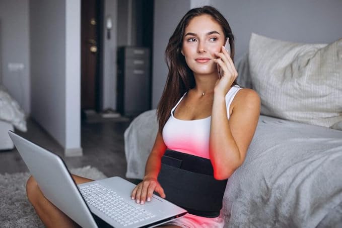 Red Light Therapy Infrared Light Therapy Pad Wearable Wrap Heating Pad for Body Pain Relief Back Waist Shoulder Knee Feet Faster Body Energy Recovery with Timer