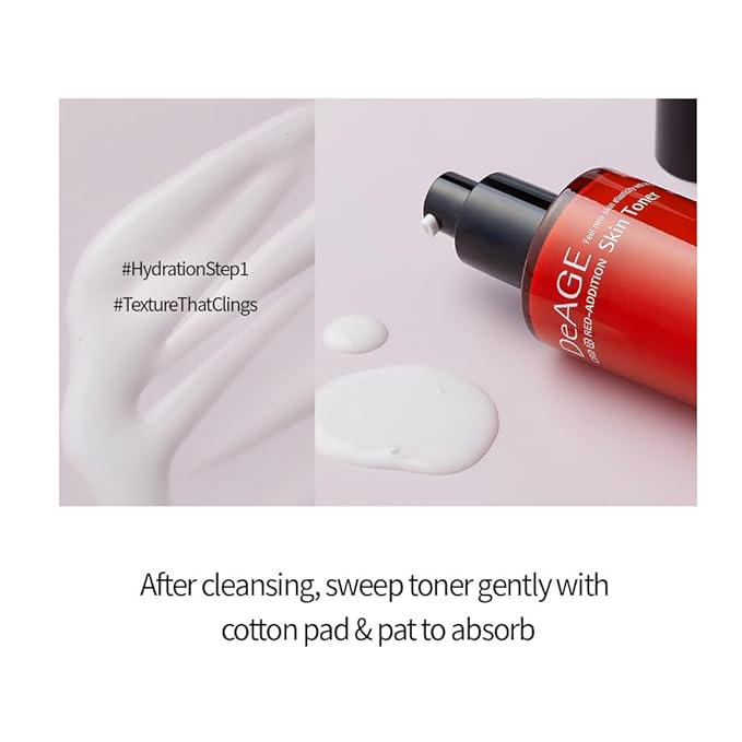 CHARMZONE DeAge Red Addition (New Version) Korean Skincare Set – Anti-Aging Toner & Emulsion Duo (100ml / 3.38 fl.oz) with Red Wine, Pomegranate & Tomato for Hydration, Firming & Radiance