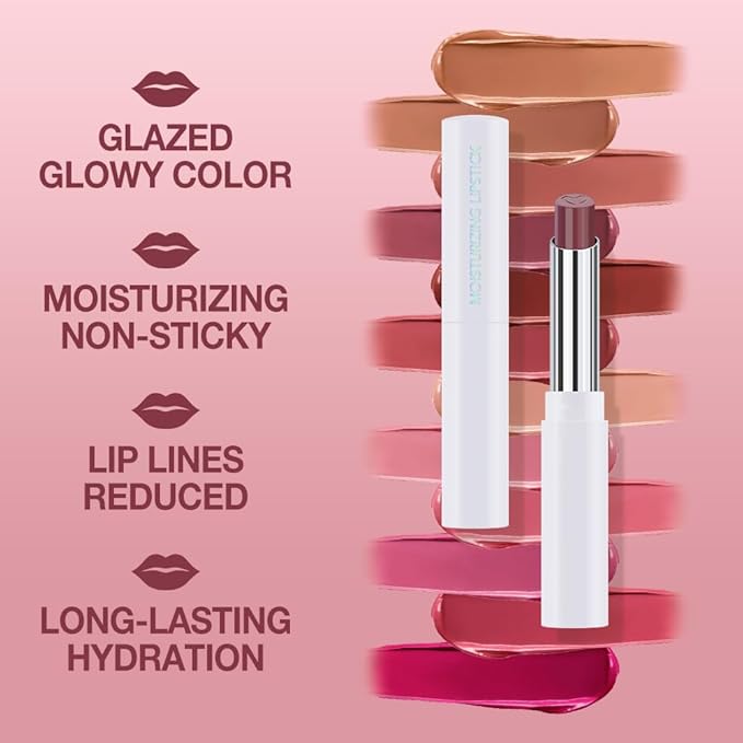 QIDSTERS Tinted Lip Balm Moisturizing Lipstick, Mauve Hydrating Lipstick for Women, 24 Hour Long Lasting Moisturization Lip Gloss Stain Makeup, Lightweight Non Greasy Moisturizer Lips, 04